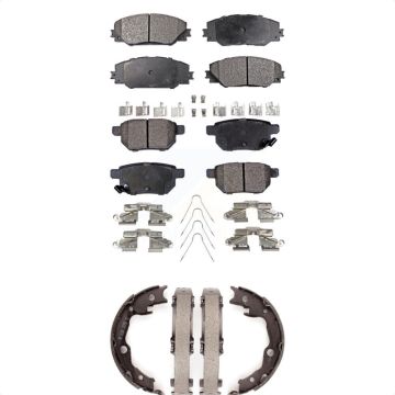 Front Rear Ceramic Brake Pads And Parking Shoes Kit For Toyota Matrix Pontiac Vibe KTN-100651