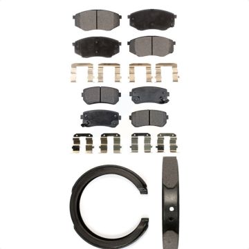 Front Rear Ceramic Brake Pads And Parking Shoes Kit For 2011 Kia Sportage FWD KTN-100655
