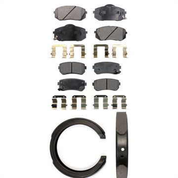 Front Rear Ceramic Brake Pads & Parking Shoes Kit For Hyundai Tucson Kia Sportage Cadenza KTN-100662