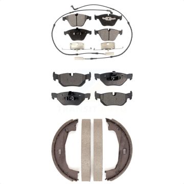 Front Rear Ceramic Brake Pads And Parking Shoes Kit For BMW 328i KTN-100666