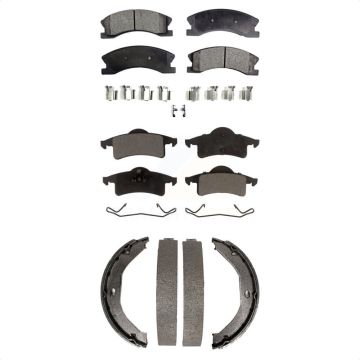 Front Rear Ceramic Brake Pads And Parking Shoes Kit For Jeep Grand Cherokee KTN-100672