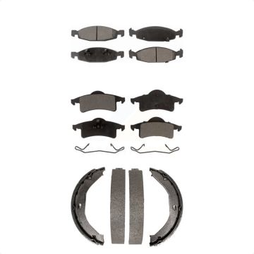 Front Rear Ceramic Brake Pads And Parking Shoes Kit For Jeep Grand Cherokee KTN-100673