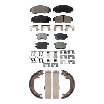 Front Rear Ceramic Brake Pads And Parking Shoes Kit For Acura TL CL RL KTN-100678