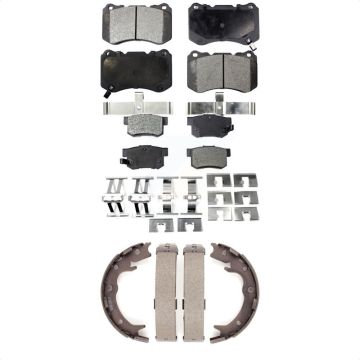 Front Rear Ceramic Brake Pads And Parking Shoes Kit For Acura TL KTN-100681