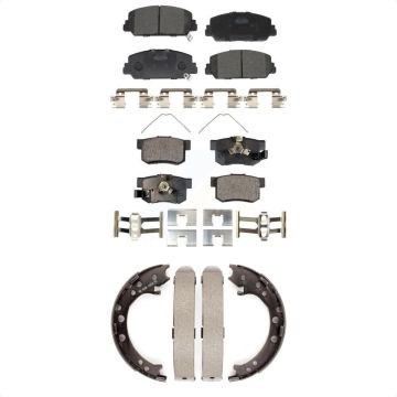 Front Rear Ceramic Brake Pads And Parking Shoes Kit For 2013-2018 Acura RDX KTN-100692