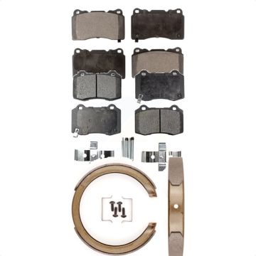Front Rear Ceramic Brake Pads And Parking Shoes Kit For Cadillac STS KTN-100697