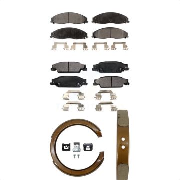 Front Rear Ceramic Brake Pads And Parking Shoes Kit For Cadillac CTS KTN-100707