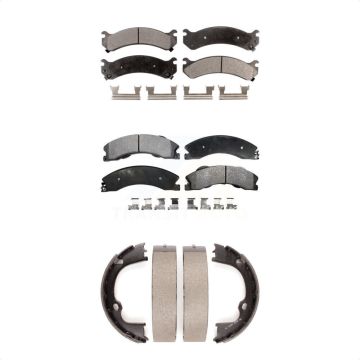Front Rear Ceramic Brake Pads Parking Shoes Kit For GMC Savana 3500 With Dual Wheels KTN-100722