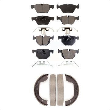 Front Rear Ceramic Brake Pads And Parking Shoes Kit For BMW 525i KTN-100729