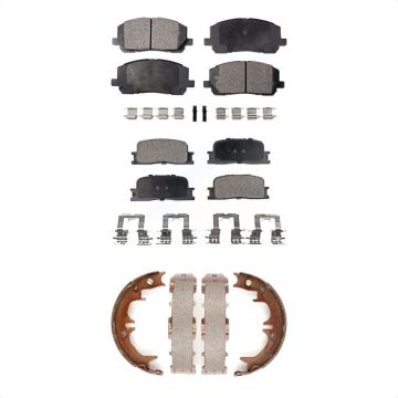 Front Rear Ceramic Brake Pads And Parking Shoes Kit For 2001-2003 Toyota Highlander KTN-100742