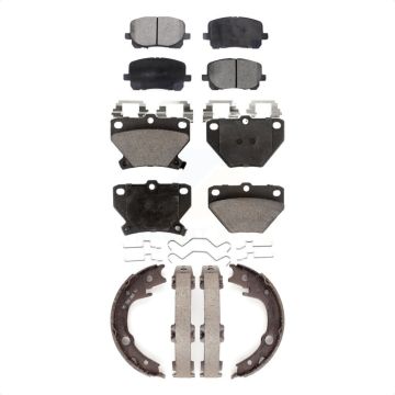 Front Rear Ceramic Brake Pads And Parking Shoe Kit For Toyota Matrix Corolla Pontiac Vibe KTN-100743