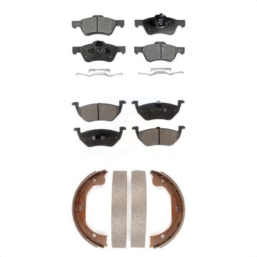 Front Rear Ceramic Brake Pads And Parking Shoes Kit For Ford Escape Mazda Tribute Mercury KTN-100757