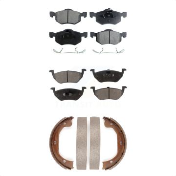 Front Rear Ceramic Brake Pads And Parking Shoes Kit For 2005-2006 Mazda Tribute 2.3L KTN-100758