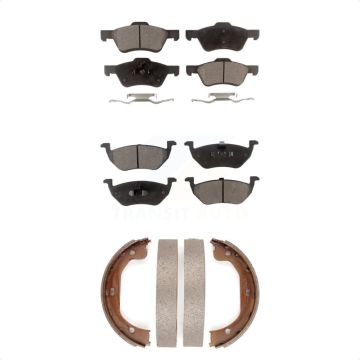 Front Rear Ceramic Brake Pads And Parking Shoes Kit For Ford Escape Mercury Mariner KTN-100759