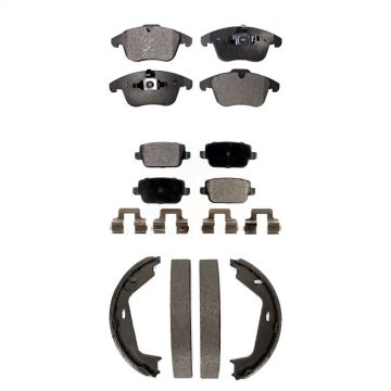 Front Rear Ceramic Brake Pads And Parking Shoes Kit For 2007-2009 Volvo S80 FWD KTN-100770