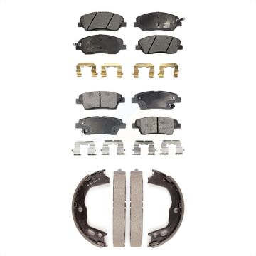 Front Rear Ceramic Brake Pads And Parking Shoes Kit For Hyundai Genesis 3.8L KTN-100777