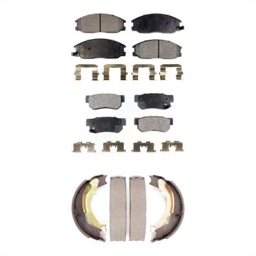 Front Rear Ceramic Brake Pads And Parking Shoes Kit For 2001-2006 Hyundai Santa Fe KTN-100779