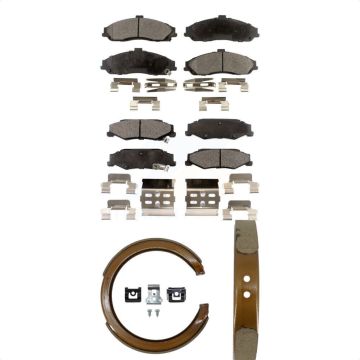 Front Rear Ceramic Brake Pads And Parking Shoes Kit For Chevrolet Corvette Cadillac XLR KTN-100797