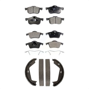 Front Rear Ceramic Brake Pads And Parking Shoes Kit For Volvo XC70 S80 KTN-100798