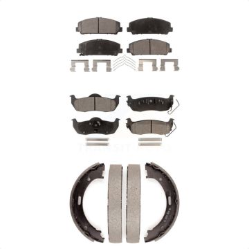 Front Rear Ceramic Brake Pads And Parking Shoes Kit For Nissan TITAN Armada KTN-100800