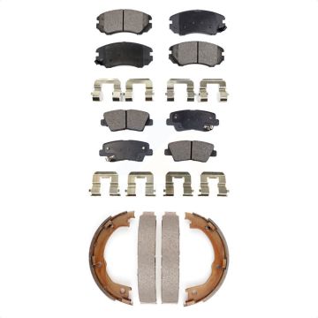 Front Rear Ceramic Brake Pads And Parking Shoes Kit For 2007-2009 Kia Amanti KTN-100813