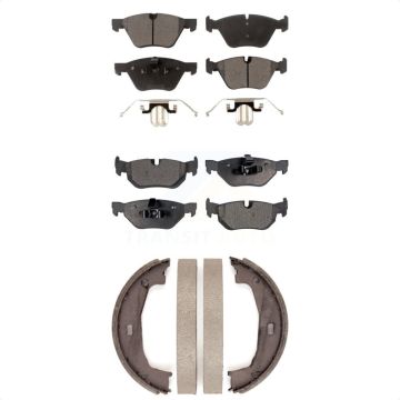 Front Rear Ceramic Brake Pads And Parking Shoes Kit For BMW 128i 328i 323i 325i KTN-100826