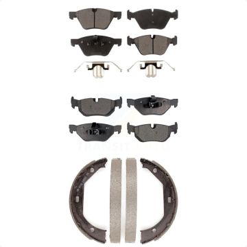 Front Rear Ceramic Brake Pads And Parking Shoes Kit For BMW 328xi 328i 325xi KTN-100827