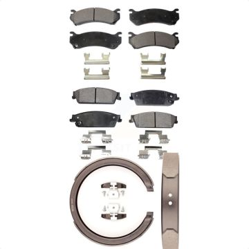 Front Rear Ceramic Brake Pads And Parking Shoes Kit For Chevrolet Silverado 1500 KTN-100830