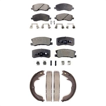 Front Rear Ceramic Brake Pads And Parking Shoes Kit For Mitsubishi Outlander KTN-100834