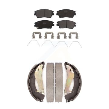 Front Rear Ceramic Brake Pads And Drum Shoes Kit For 2017-2020 Hyundai Elantra 1.6L KTN-100837
