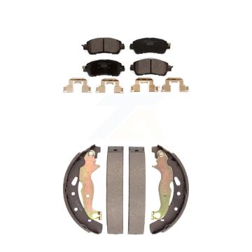 Front Rear Ceramic Brake Pads And Drum Shoes Kit For Toyota Yaris iA Scion KTN-100838