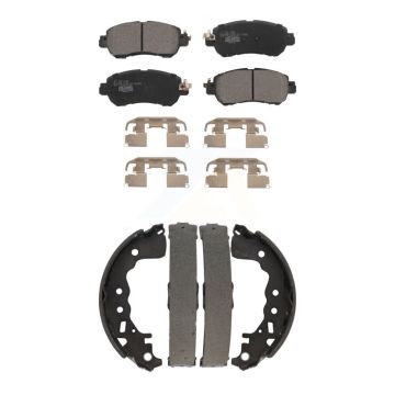 Front Rear Ceramic Brake Pads And Drum Shoes Kit For Nissan Kicks Versa KTN-100875
