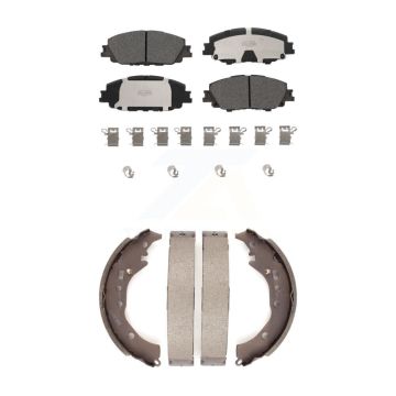 Front Rear Ceramic Brake Pads And Drum Shoes Kit For 2019 Toyota Corolla 2.0L KTN-100876