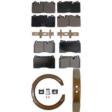 Front Rear Ceramic Brake Pads And Parking Shoes Kit For Chevrolet Corvette KTN-100880