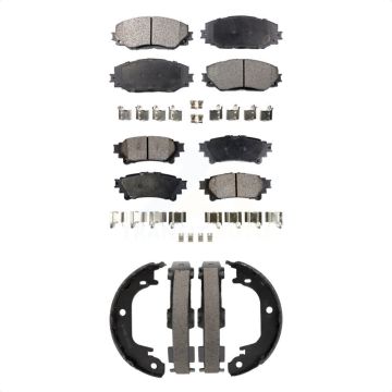 Front Rear Ceramic Brake Pads And Parking Shoes Kit For 2012-2018 Toyota Prius V KTN-100890
