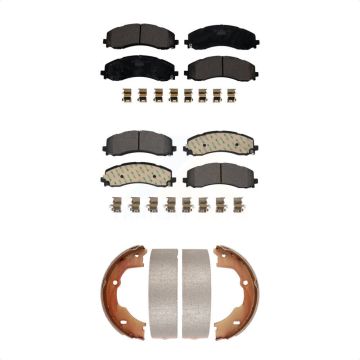 Front Rear Ceramic Brake Pads Parking Shoes Kit For 2021 Ram 3500 With Single Wheels KTN-100895