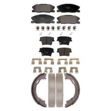 Front Rear Ceramic Brake Pads And Parking Shoes Kit For Dodge Charger KTN-100902