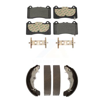 Front Rear Ceramic Brake Pads And Drum Shoes Kit For 2016-2018 Ford Focus RS KTN-100903
