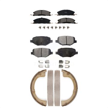 Front Rear Ceramic Brake Pads And Parking Shoes Kit For Lincoln MKT KTN-100912