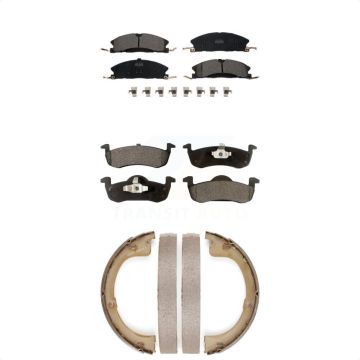 Front Rear Ceramic Brake Pads And Parking Shoes Kit For Lincoln MKT KTN-100913