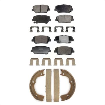 Front Rear Ceramic Brake Pads And Parking Shoes Kit For Hyundai Santa Fe Kia Sorento KTN-100921