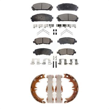 Front Rear Ceramic Brake Pads And Parking Shoes Kit For 2008-2013 Toyota Highlander KTN-100923