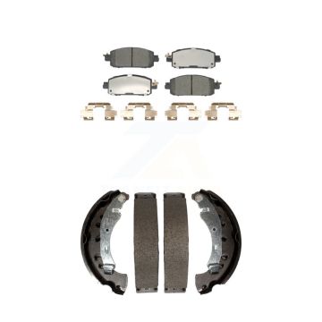 Front Rear Ceramic Brake Pads And Drum Shoes Kit For 2020-2023 Nissan Sentra KTN-100924