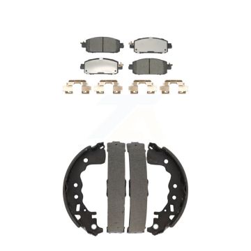 Front Rear Ceramic Brake Pads And Drum Shoes Kit For 2021 Nissan Kicks Disc rear brakes KTN-100925