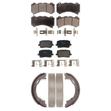 Front Rear Ceramic Brake Pads And Parking Shoes Kit For Dodge Charger KTN-100932