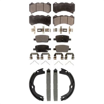 Front Rear Ceramic Brake Pads And Parking Shoes Kit For Chevrolet Camaro KTN-100943