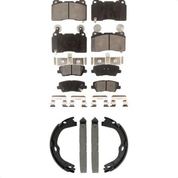 Front Rear Ceramic Brake Pads And Parking Shoes Kit For Cadillac CTS KTN-100948
