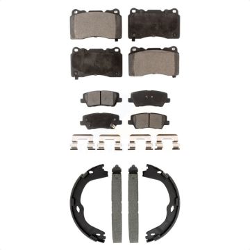 Front Rear Ceramic Brake Pads And Parking Shoes Kit For Cadillac ATS CTS KTN-100949