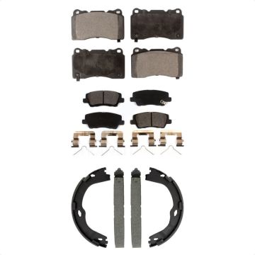 Front Rear Ceramic Brake Pads And Parking Shoes Kit For Cadillac ATS CTS KTN-100954