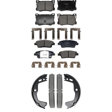 Front Rear Ceramic Brake Pads And Parking Shoes Kit For 2018-2020 Genesis G80 3.8L 5.0L KTN-100957